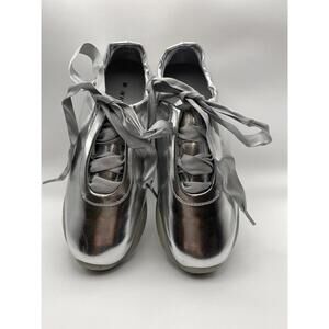 JW Pei Silver Metallic Sneakers NWT Y2K Futurism Streetwear Size 36, 6 US